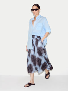 Tiger Orchid Ruched Skirt | Blue