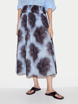 Tiger Orchid Ruched Skirt | Blue