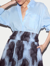 Tiger Orchid Ruched Skirt | Blue