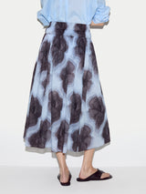 Tiger Orchid Ruched Skirt | Blue