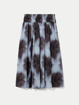 Tiger Orchid Ruched Skirt | Blue