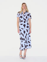 Fallen Peony Bias Dress | Pale Blue