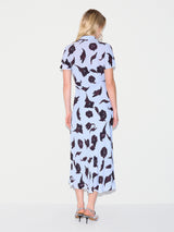 Fallen Peony Bias Dress | Pale Blue