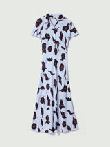 Fallen Peony Bias Dress | Pale Blue
