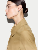 Cotton Cropped Trench Coat | Beige