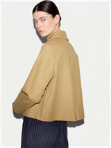 Cotton Cropped Trench Coat | Beige