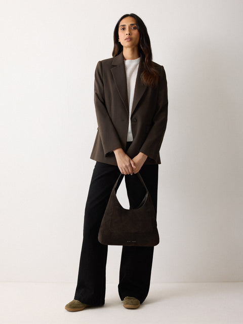 Hazel Suede Hobo Shoulder Tassel Bag