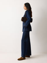 Suede Baguette Shoulder Bag | Brown