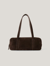 Suede Baguette Shoulder Bag | Brown