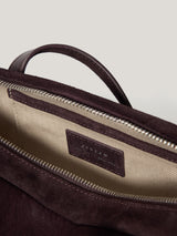 Calf Hair Leather Baguette Shoulder Bag | Oxblood