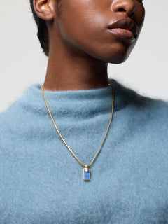 Denim Opal Pendant Necklace | Blue