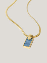 Denim Opal Pendant Necklace | Blue
