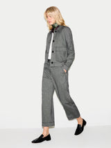 Chambray Linen Blend Utility Jacket | Black