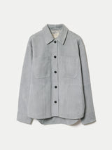 Suede Button Up Shacket | Light Blue