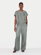 Cupro Relaxed Fit Trouser | Khaki