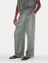 Cupro Relaxed Fit Trouser | Khaki