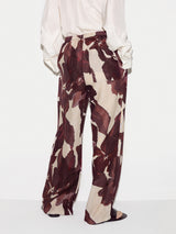 Iris Leaf Linen Trouser | Burgundy