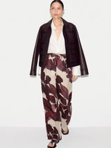 Iris Leaf Linen Trouser | Burgundy