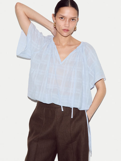 Drawstring Detailed Top | Blue
