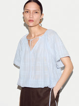 Drawstring Detailed Top | Blue