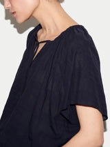 Drawstring Detailed Top | Navy