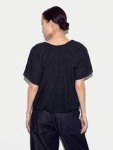 Drawstring Detailed Top | Navy