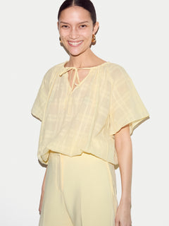 Drawstring Detailed Top | Yellow