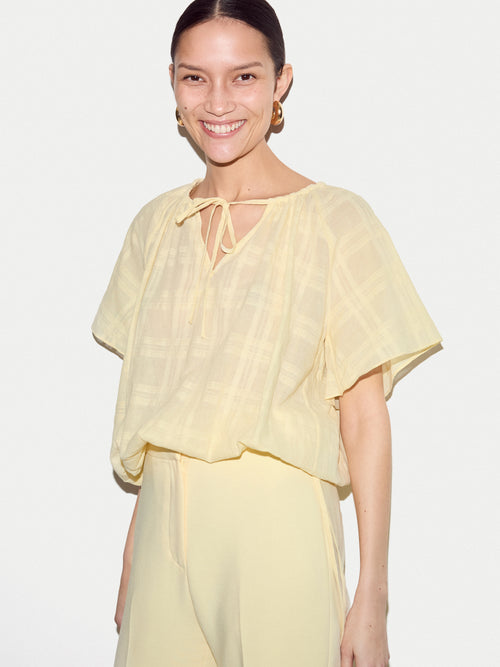 Drawstring Detailed Top | Yellow