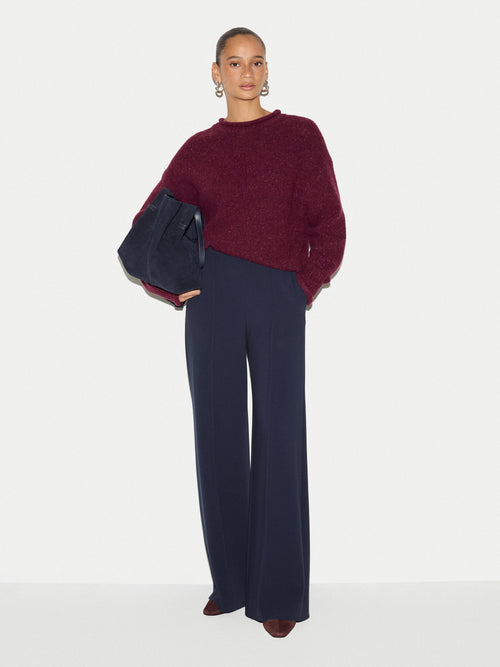 Modern Crepe Wide Leg Trouser | Navy