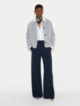 Modern Crepe Wide Leg Trouser | Navy