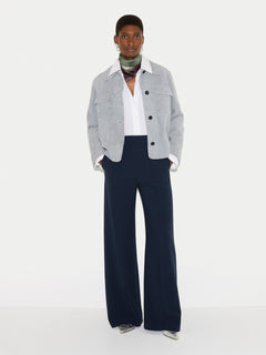 Modern Crepe Wide Leg Trouser | Navy