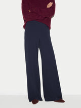 Modern Crepe Wide Leg Trouser | Navy
