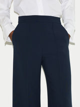 Modern Crepe Wide Leg Trouser | Navy