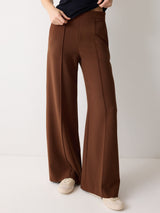 Modern Crepe Wide Leg Trouser | Brown