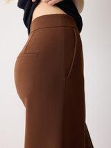 Modern Crepe Wide Leg Trouser | Brown