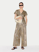 Shimmer Jersey Top | Gold