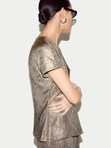 Shimmer Jersey Top | Gold