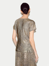 Shimmer Jersey Top | Gold