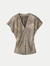 Shimmer Jersey Top | Gold