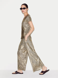 Shimmer Jersey Palazzo | Gold