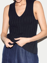 Cotton 90's Rib Tank | Navy
