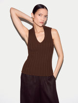Cotton 90's Rib Tank | Brown