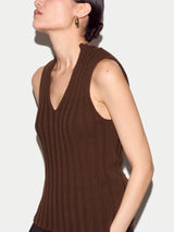 Cotton 90's Rib Tank | Brown