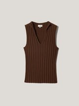 Cotton 90's Rib Tank | Brown