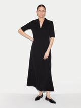 Modal Cupro Trapeze Maxi Dress | Black
