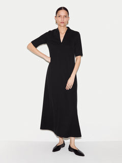 Modal Cupro Trapeze Maxi Dress | Black