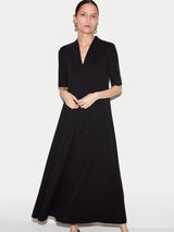 Modal Cupro Trapeze Maxi Dress | Black