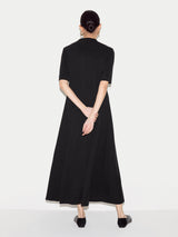 Modal Cupro Trapeze Maxi Dress | Black