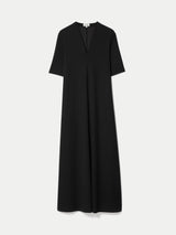 black trapeze maxi dress Modal Cupro Trapeze Maxi Dress