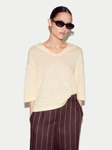 Linen Sailor Collar Jumper | Cream